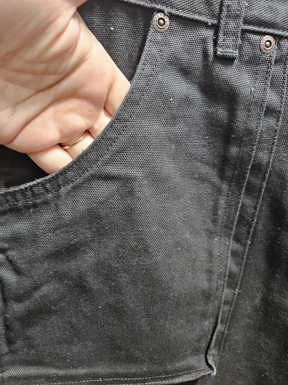 Genuine Dickies Duck Canvas Logger Pants Black Double Knee Carpenter 36x30 - Picture 7 of 9